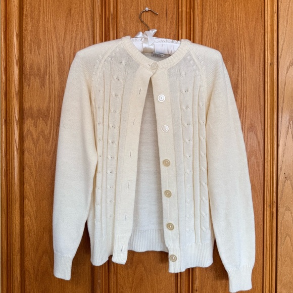 Vintage Sweaters - Vintage Cream Button-Up Cardigan